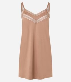 Camisola Curta com Alcinhas e Entremeios de Renda