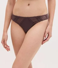 Calcinha Biquini em Microfibra Fio Duplo com Renda