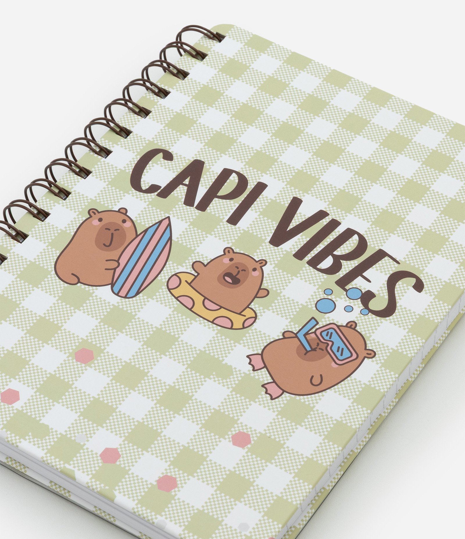 Caderno com Espiral e Estampa de Capivara Multicores 2
