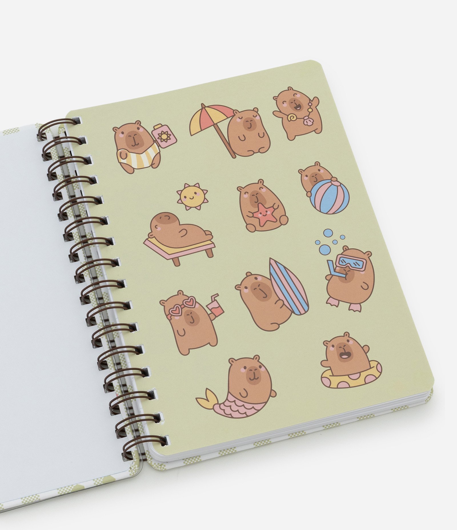 Caderno com Espiral e Estampa de Capivara Multicores 3