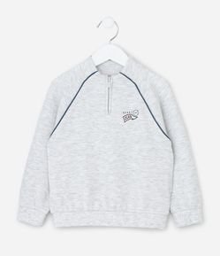 Casaco Infantil Com Meio Zíper E Estampa College - Tam 1 a 5 Anos