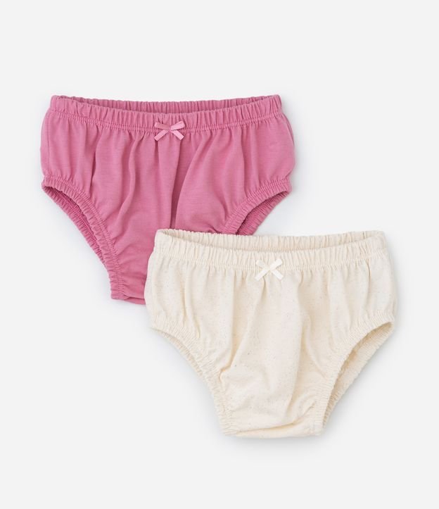 Kit 02 Calcinhas Infantis com Lacinho - Tam 0 a 12 Meses