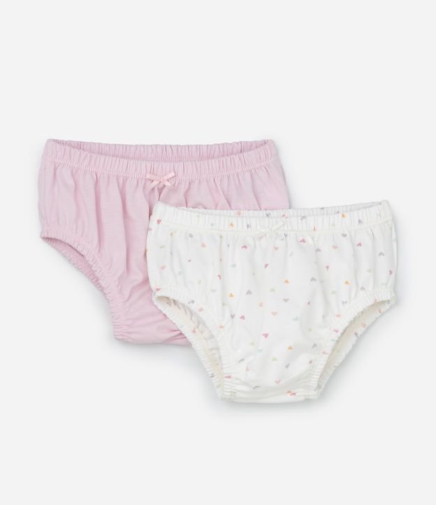 Kit 02 Calcinhas Infantis em Algodão Estampadas - Tam 0 a 12 Meses