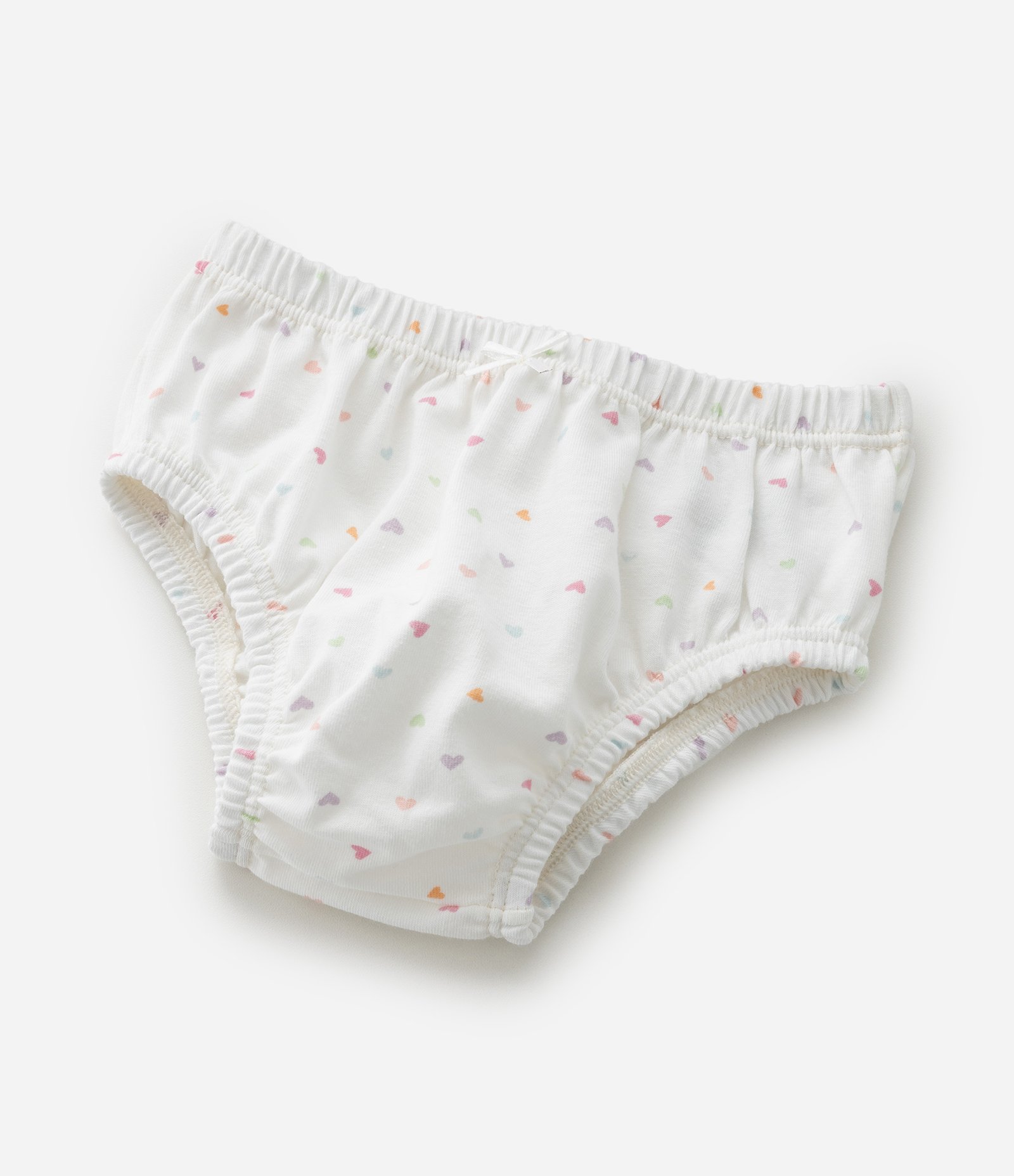 Kit 02 Calcinhas Infantis em Algodão Estampadas - Tam 0 a 12 Meses Rosa/Bege 3