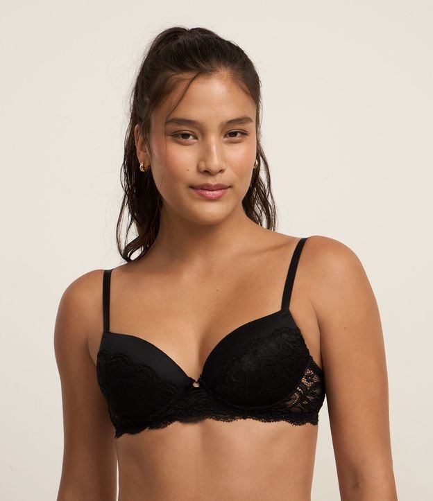 Sutiã Base em Renda Floral com Bojo Oco