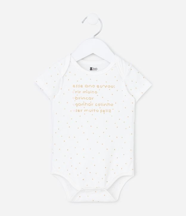 Body Infantil com Frases Ano Novo - Tam 0 a 18 Meses