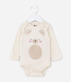Body Infantil com Estampa de Urso - Tam 0 a 18 Meses