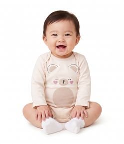 Body Infantil com Estampa de Urso - Tam 0 a 18 Meses