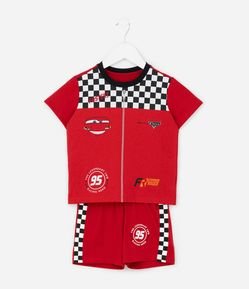 Pijama Infantil Curto com Estampa Carros  - Tam 2 a 6 Anos