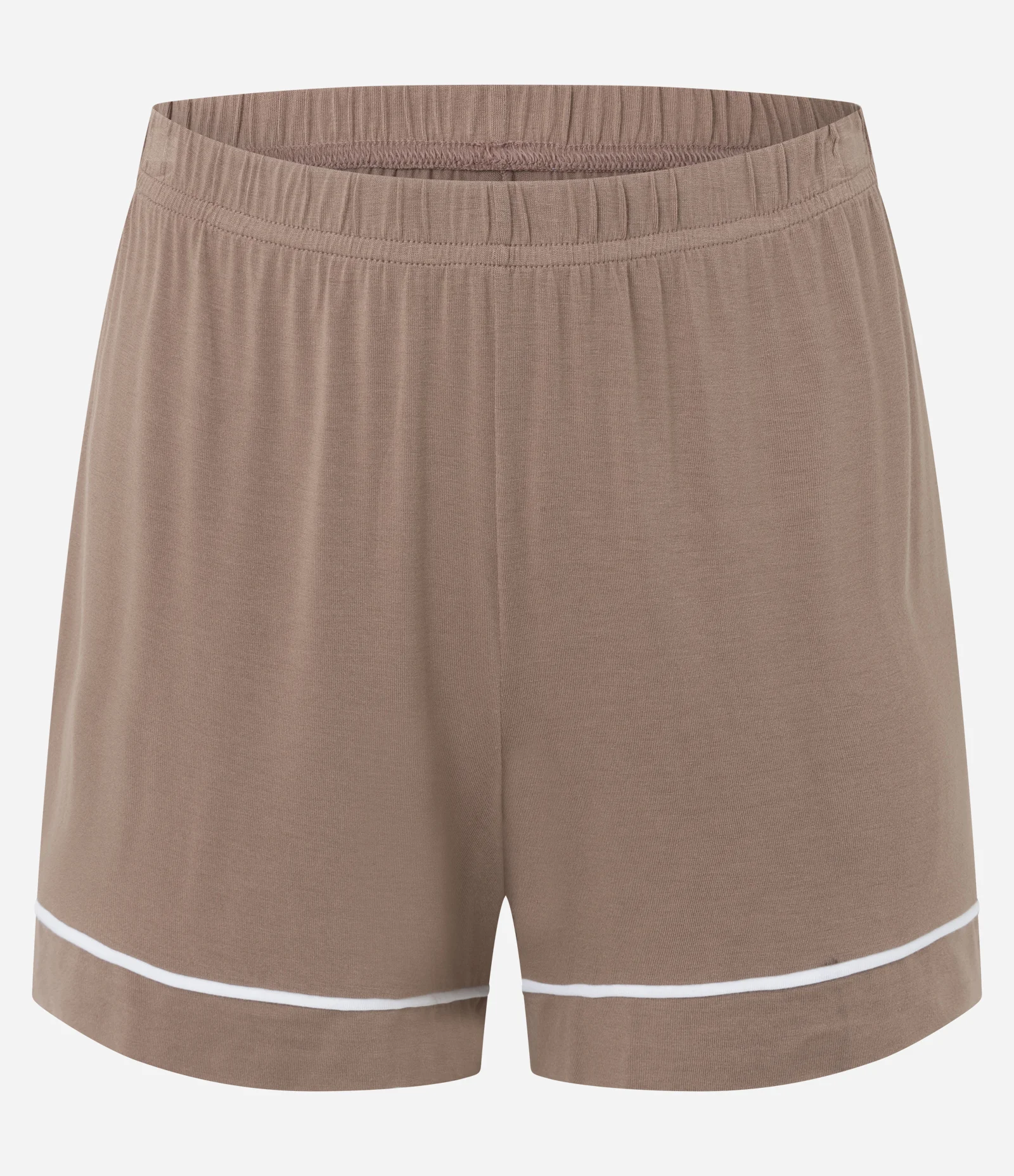 Pijama Short Doll em Viscose com Viés Contrastante Marrom 8