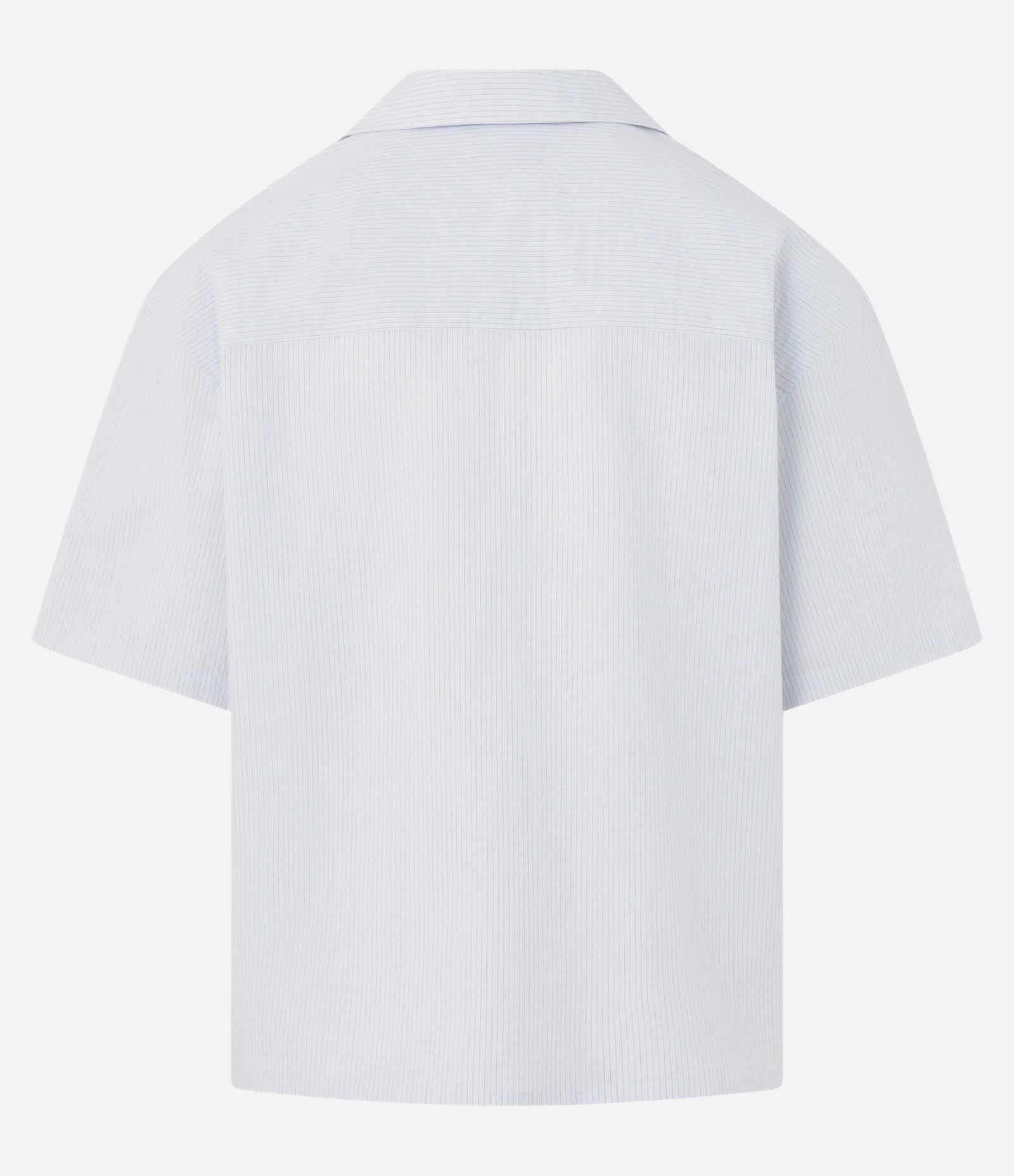 Camisa Boxy em Algodão com Textura e Listras Fio Tinto Cinza Claro 2