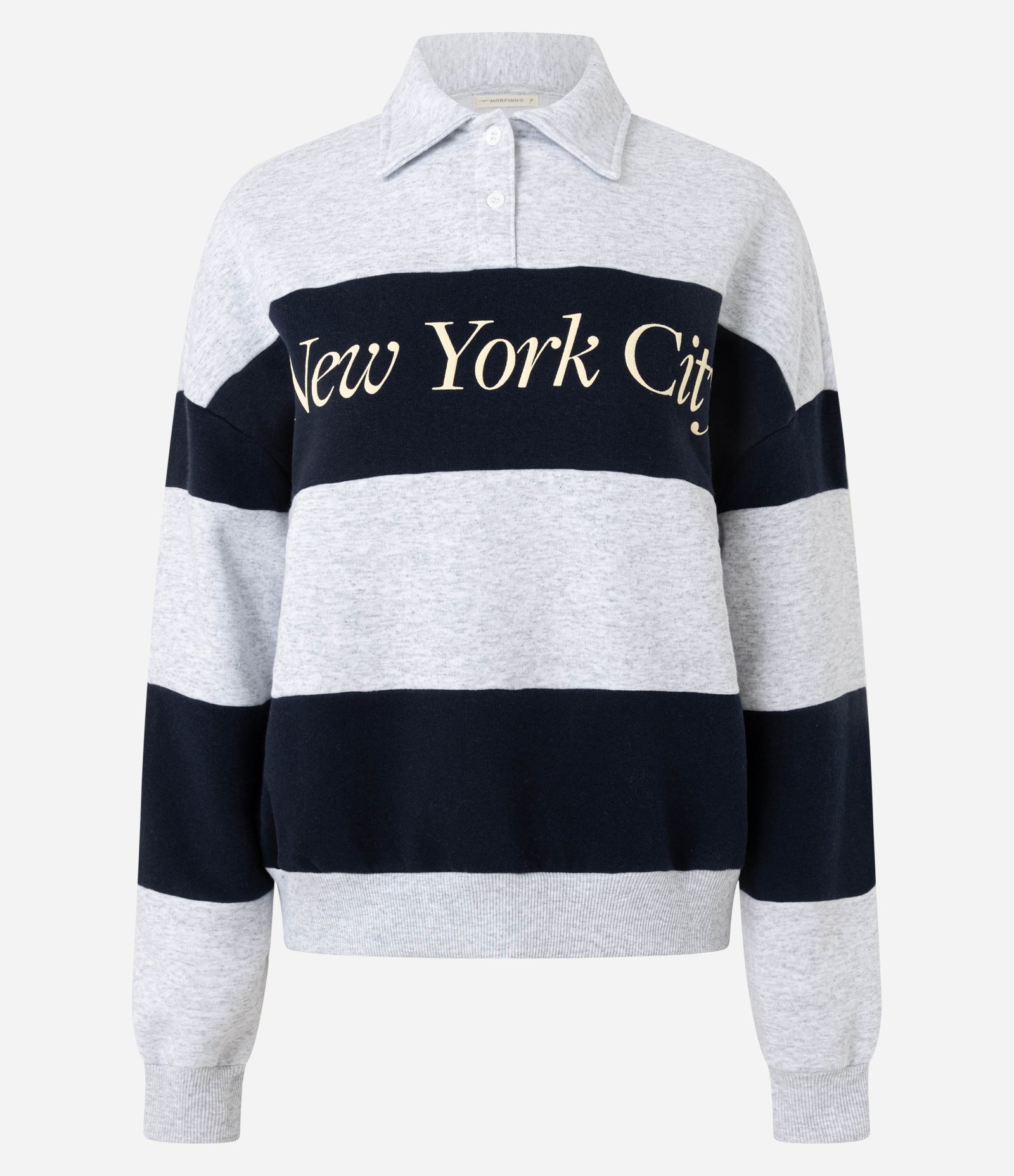 Casaco em Moletom com Lettering e Listras Cinza 5