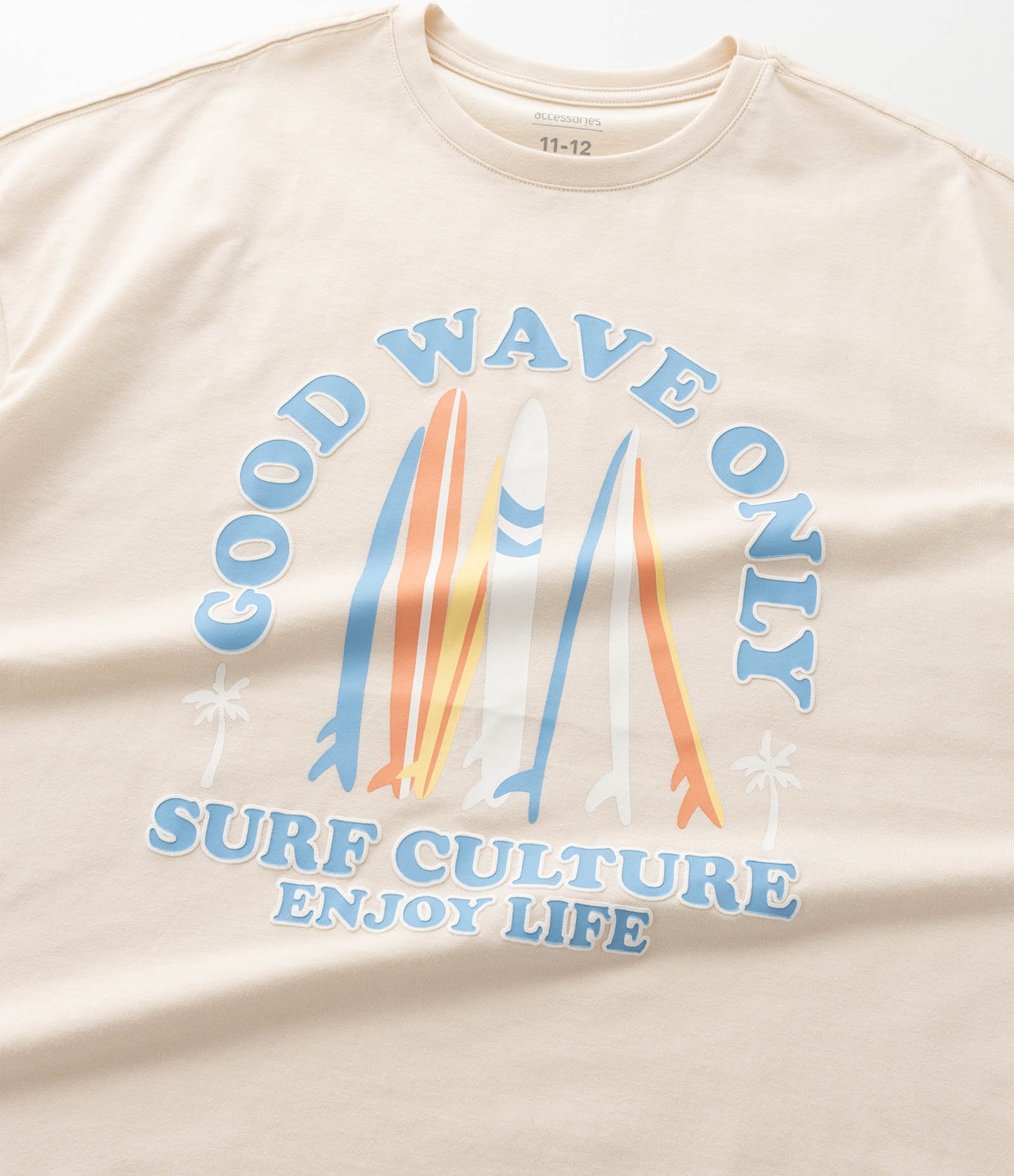 Pijama Infantil Curto com Estampa de Surf - Tam 8 ao 16 Anos Laranja/Bege 9