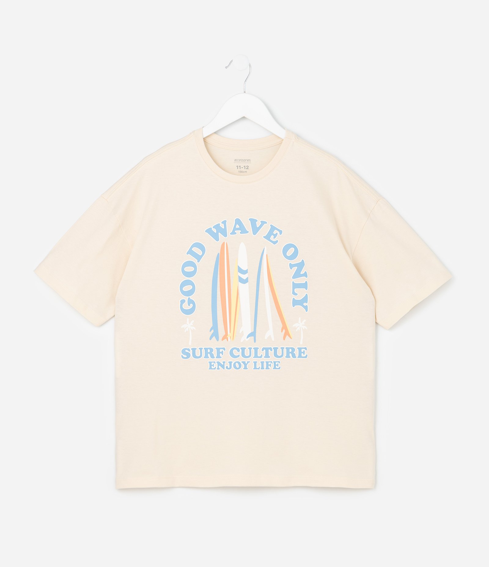 Pijama Infantil Curto com Estampa de Surf - Tam 8 ao 16 Anos Laranja/Bege 2