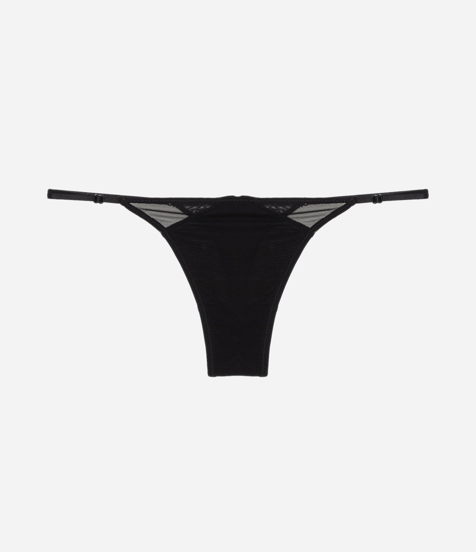 Calcinha String Fio em Tule com Leve Transparência Preto 5
