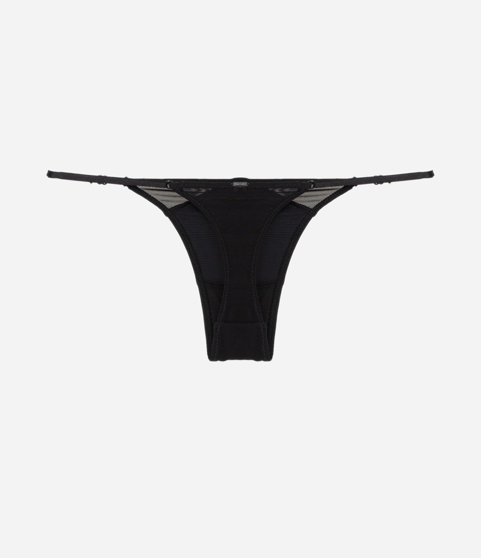 Calcinha String Fio em Tule com Leve Transparência Preto 6