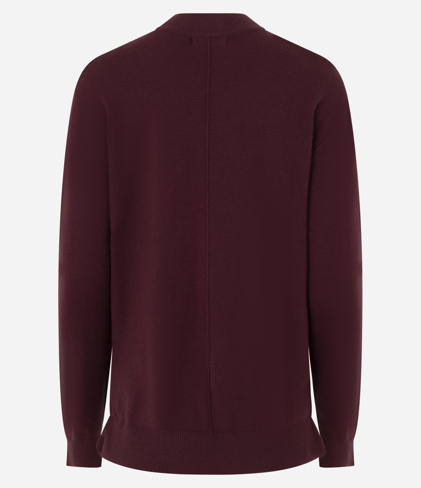 Suéter em Tricô com Gola Alta e Nervura Frontal Vinho 3