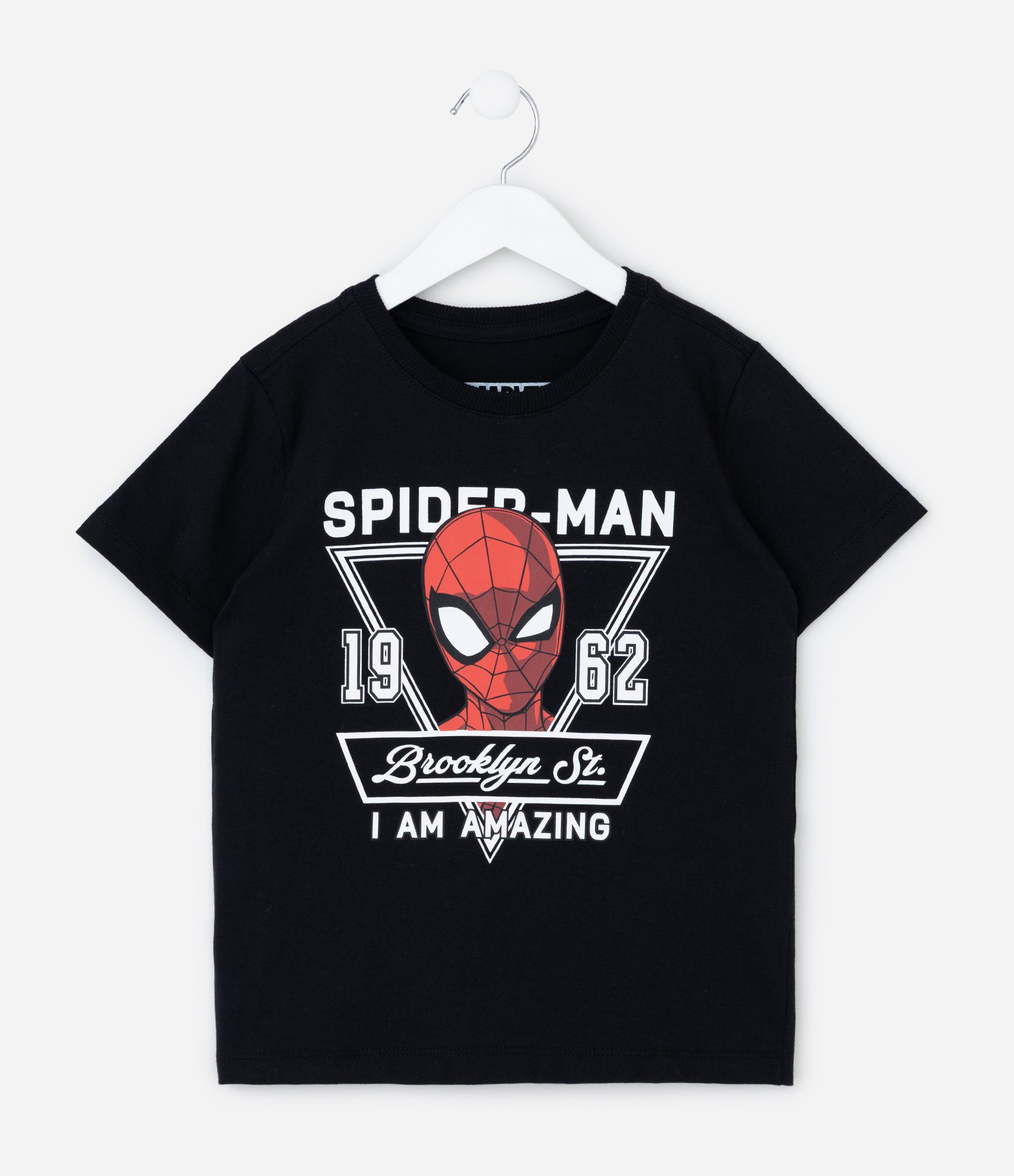 Camiseta Infantil com Estampa e Lettering  Spider Man - Tam 4 a 12 Anos Preto 1