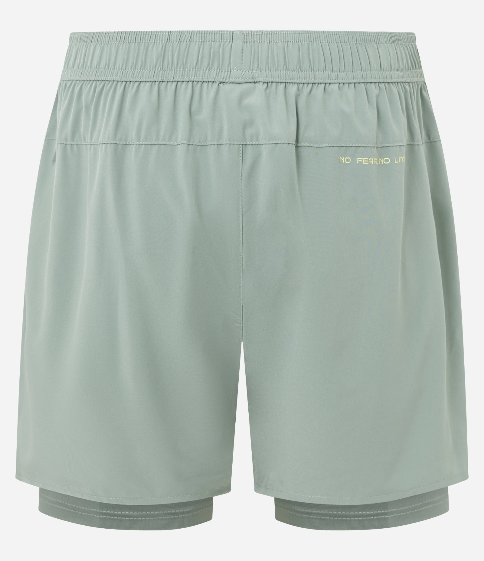 Bermuda Esportiva com Short de Compressão e Estampa lettering Verde 3