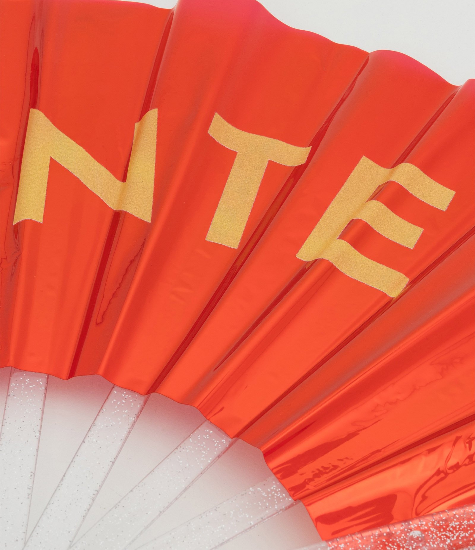 Leque em Plástico Metalizado com Lettering Caliente Vermelho 6