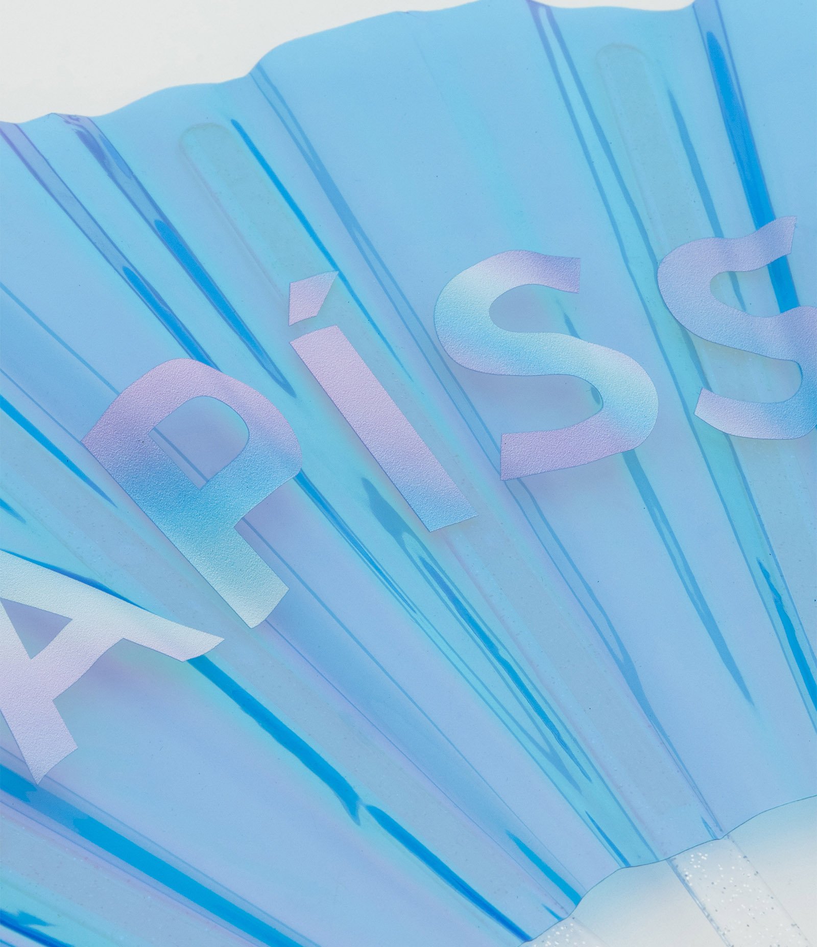 Leque em Plástico Metalizado com Lettering Guapíssima Azul 7