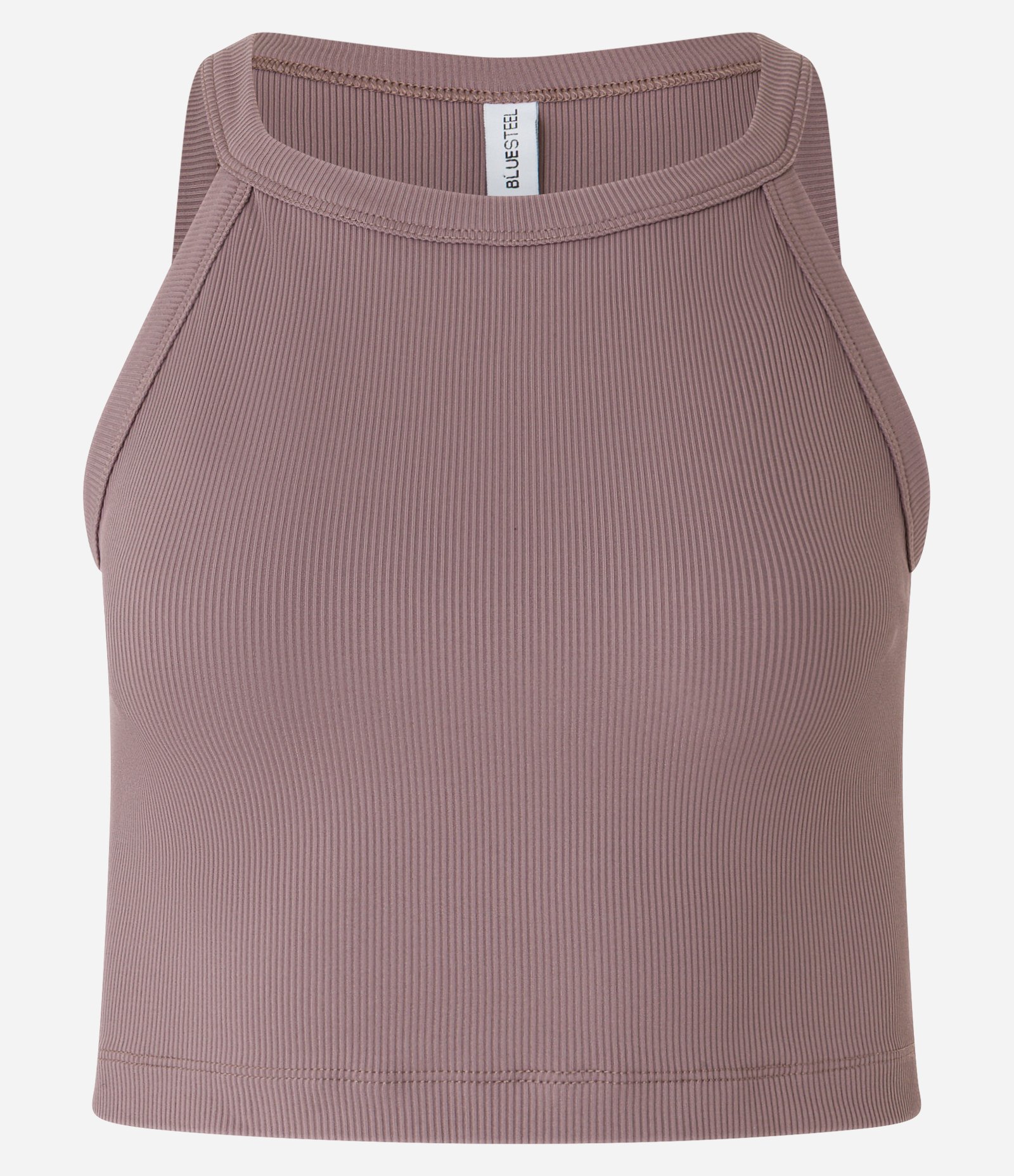 Blusa em Ribana com Gola Halter Marrom 5