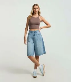 Blusa em Ribana com Gola Halter