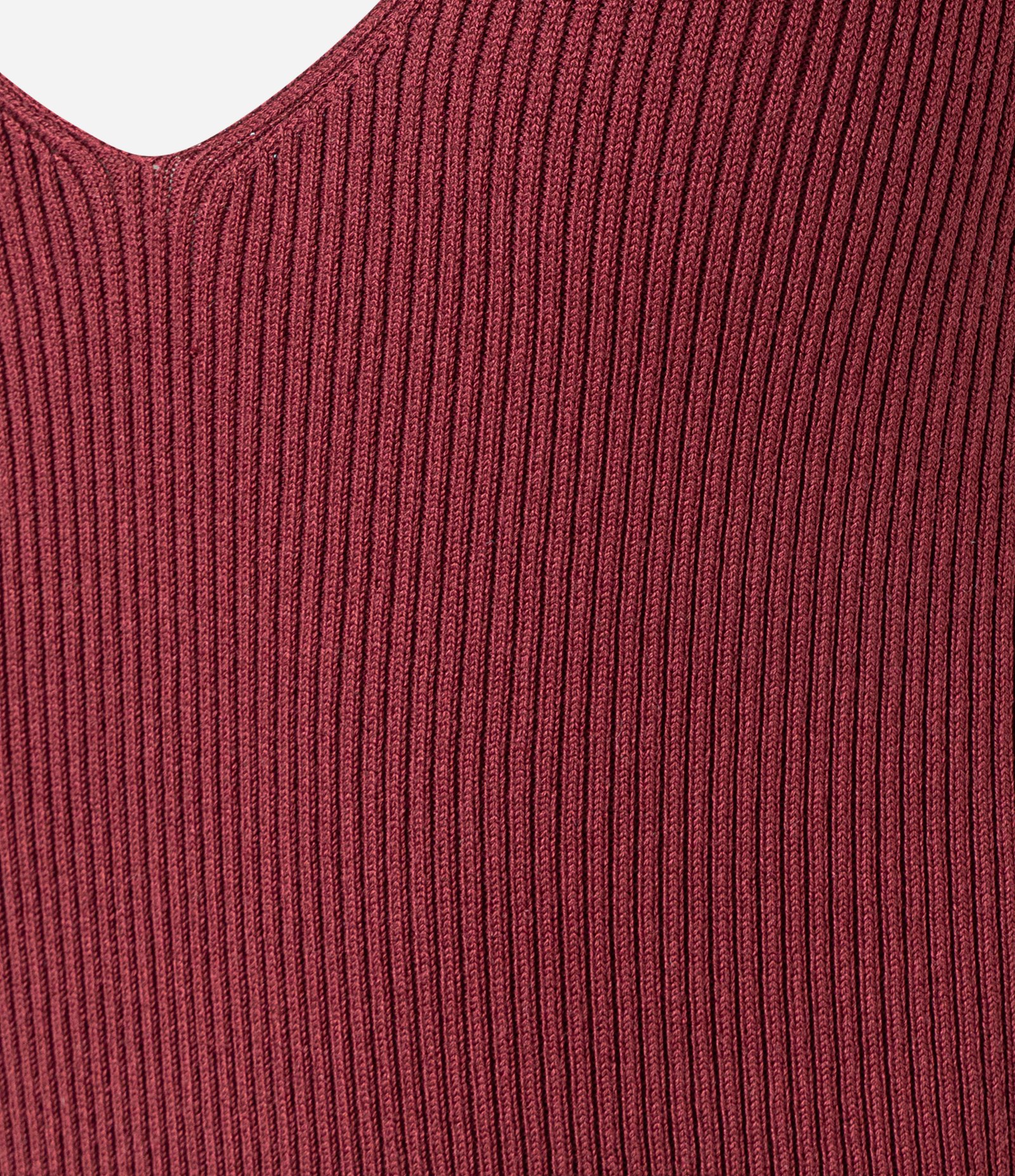 Vestido Midi em Tricô Texturizado com Decote V Bordô 8