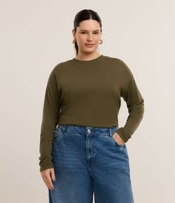 Blusa em Ribana com Ombro Deslocado Curve & Plus Size