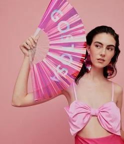 Leque em Plástico Metalizado com Lettering Gostosa