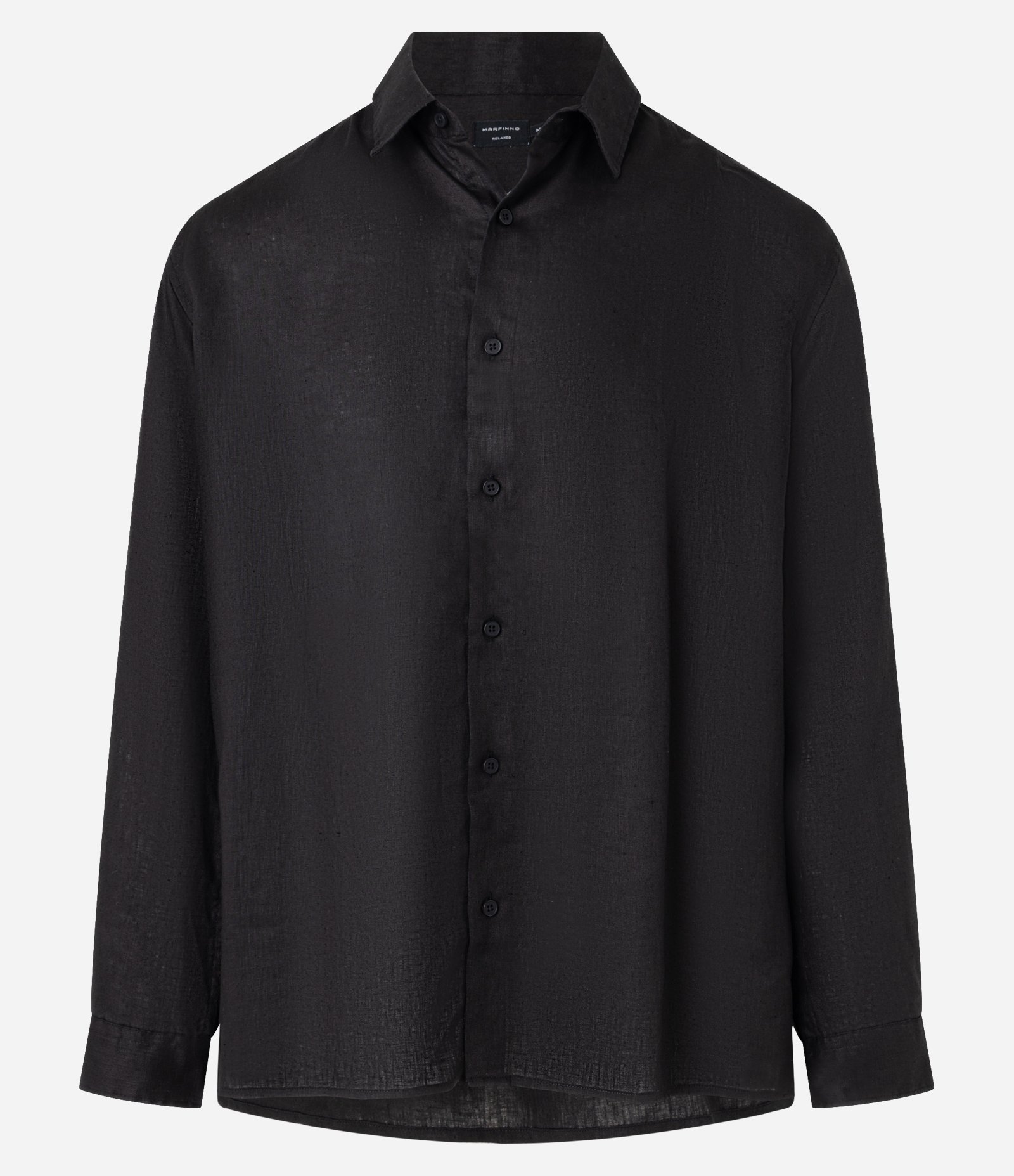 Camisa Relaxed em Cambraia de Linho Puro Preto 6