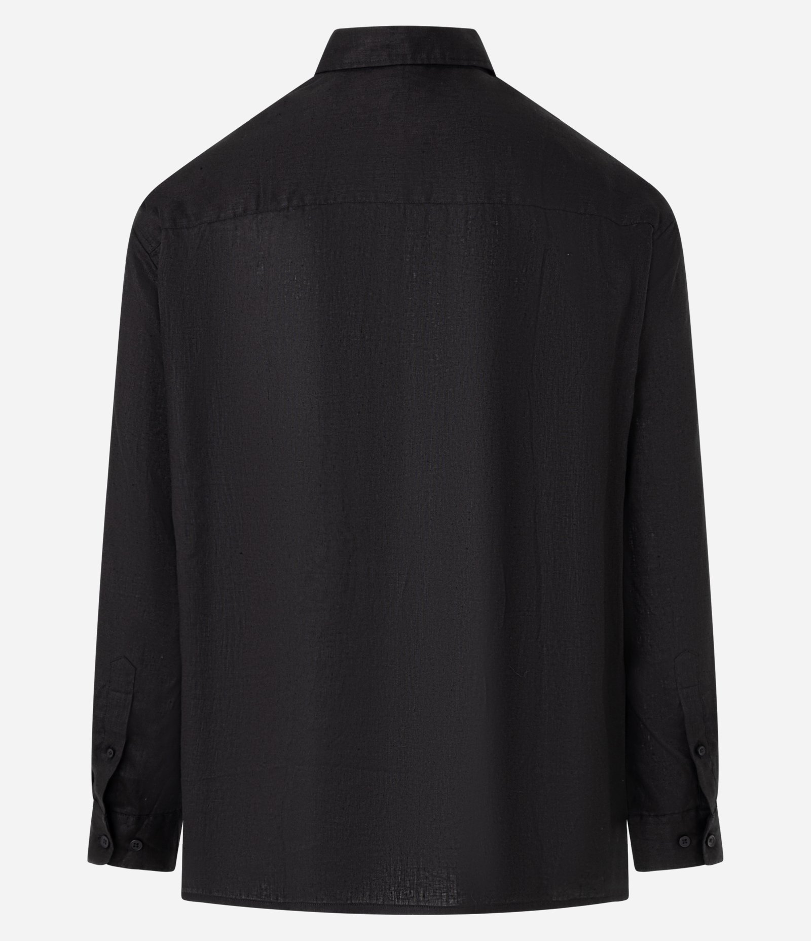 Camisa Relaxed em Cambraia de Linho Puro Preto 7