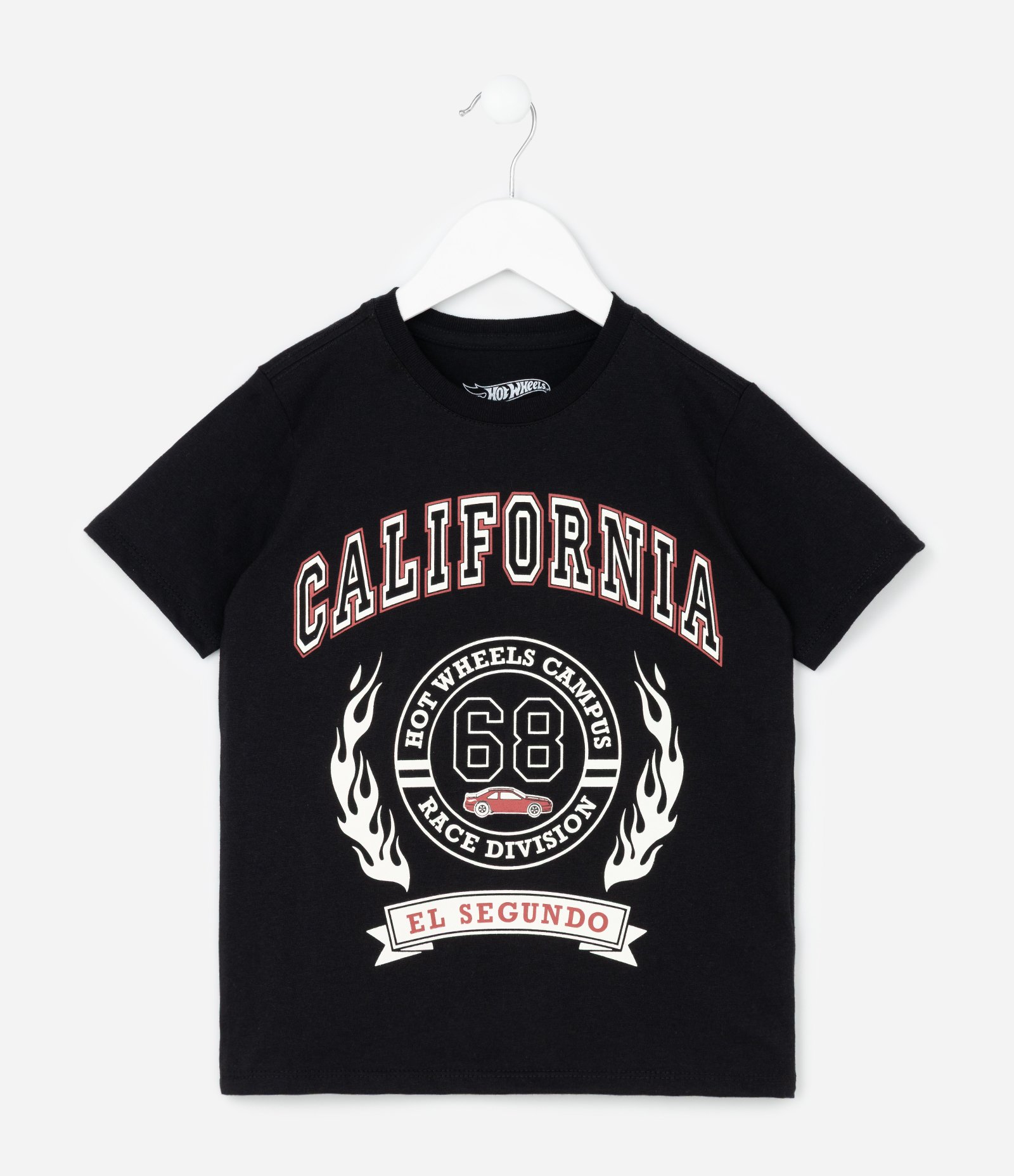 Camiseta Infantil com Estampa California 68 Hot Wheels - Tam 4 a 10 Anos Preto 1