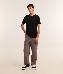 Calça Baggy em Sarja Marmorizada