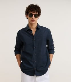 Camisa Comfort em Algodão com Textura Maquinetada