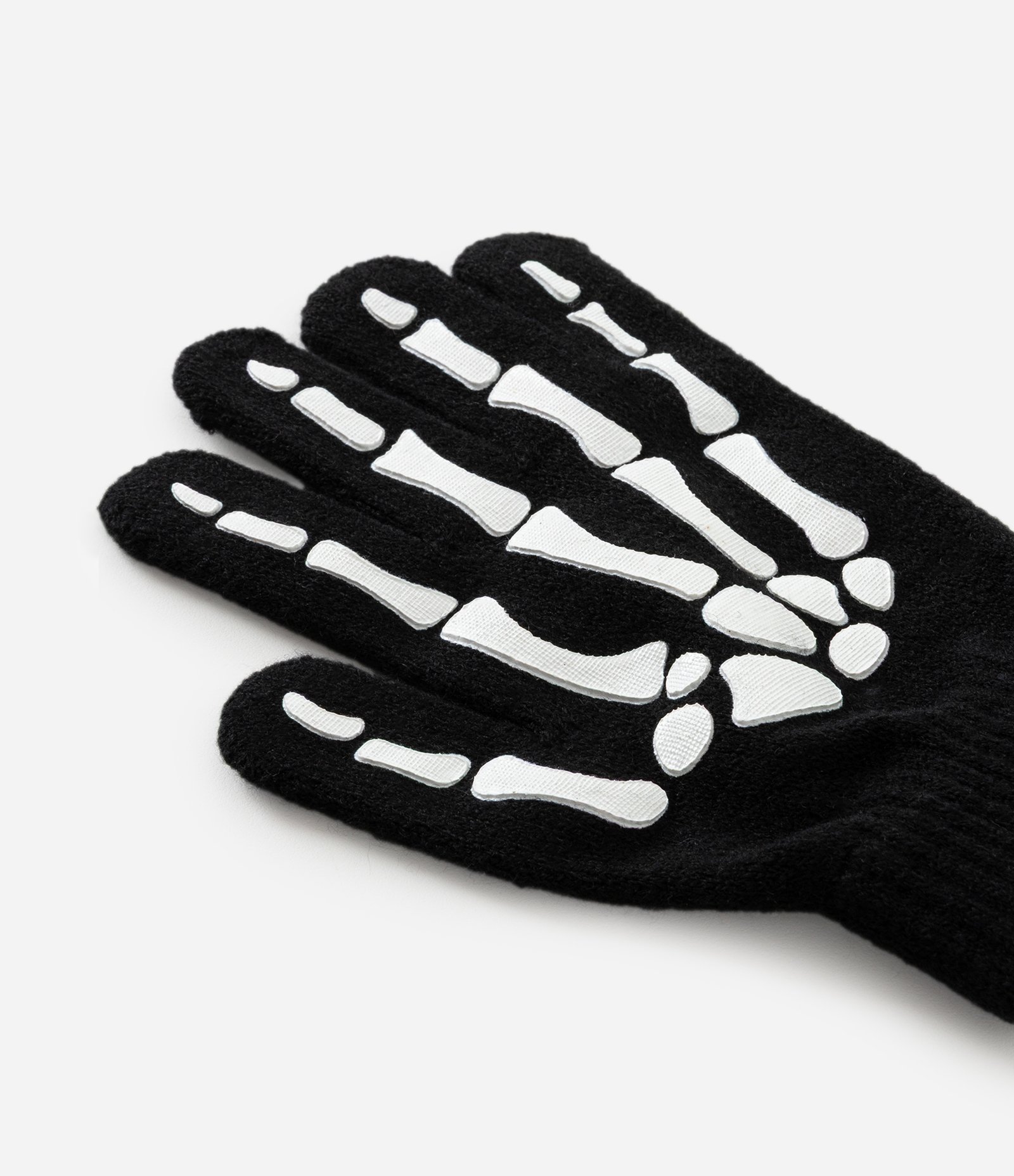 Luva Infantil em Tricô Leve com Estampa Esqueleto – Tam P ao G Preto 4