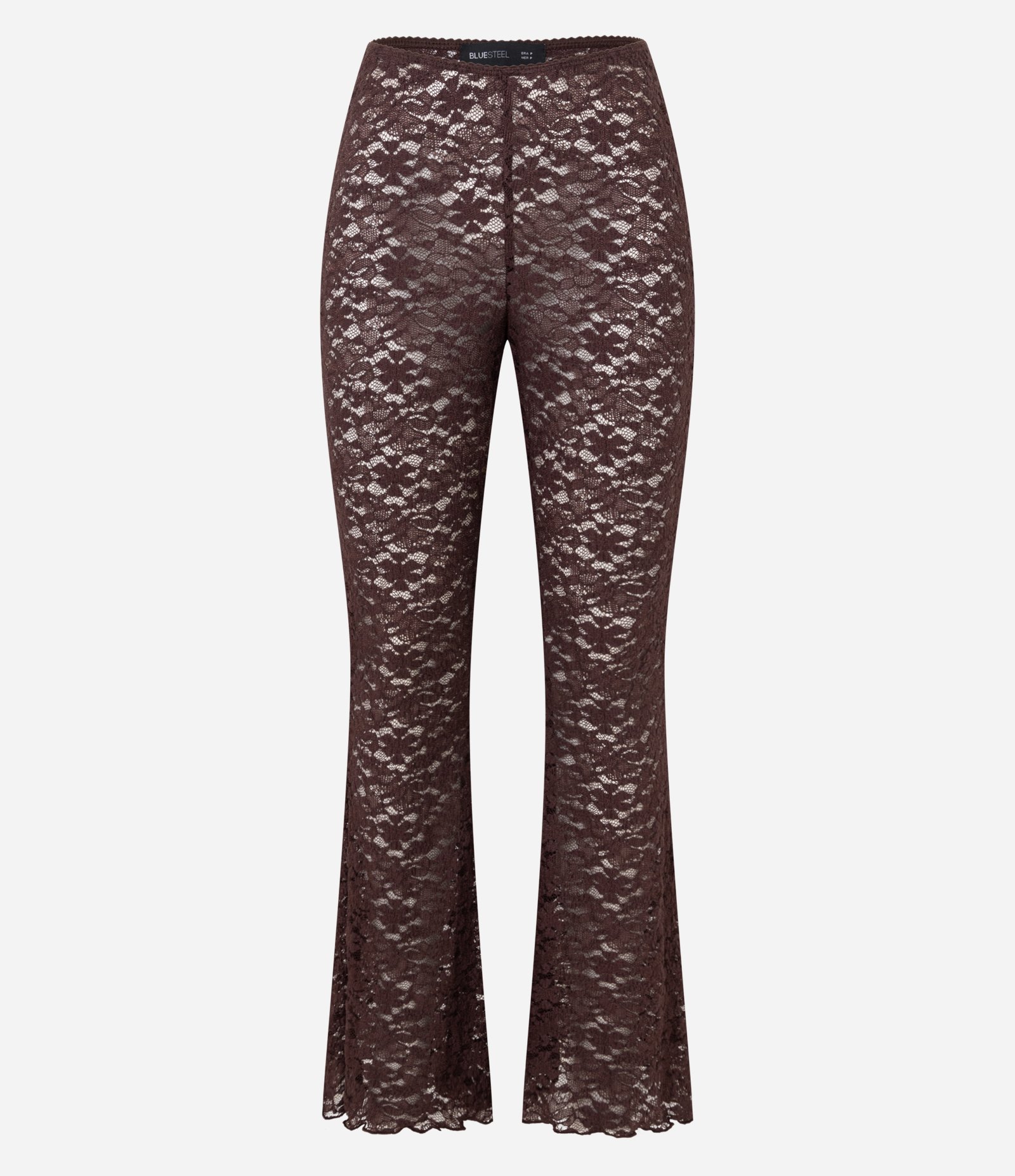 Calça Flare em Renda Floral Marrom 5