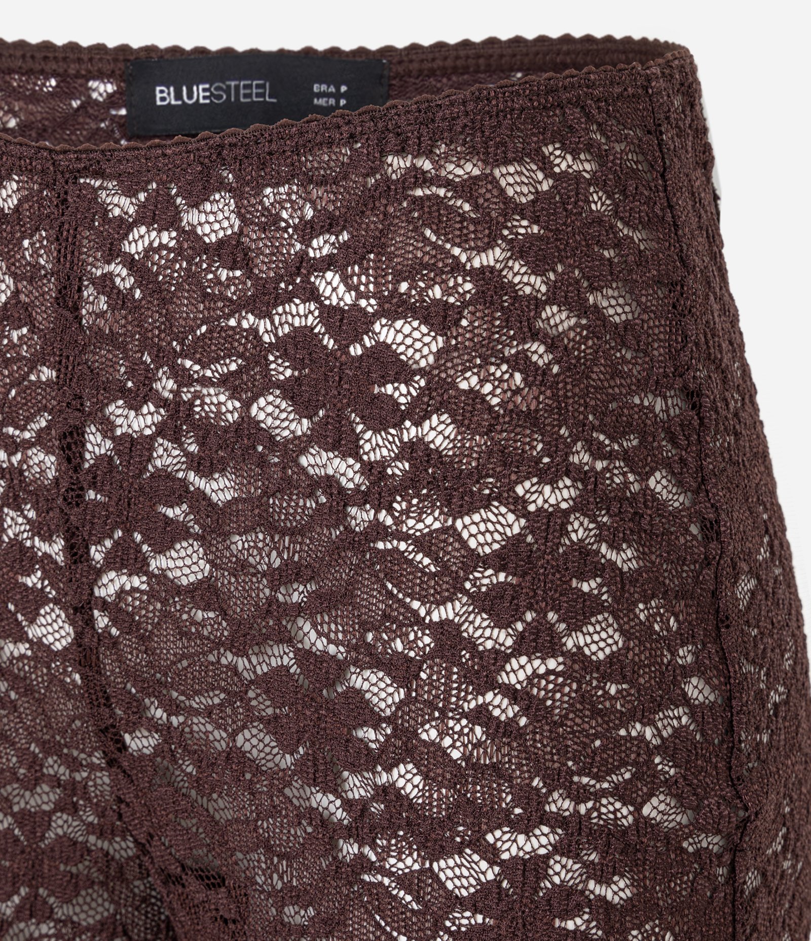 Calça Flare em Renda Floral Marrom 6