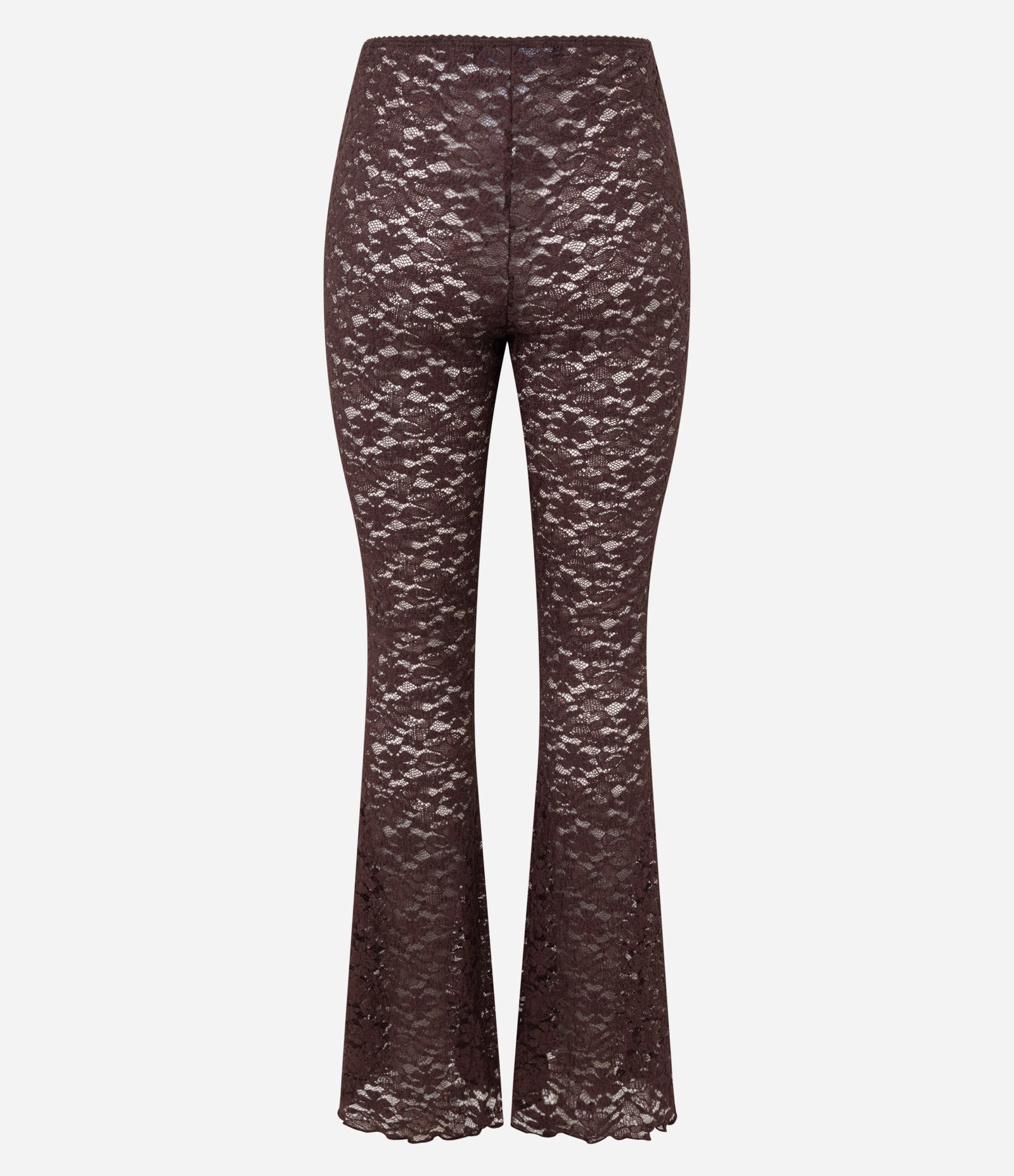 Calça Flare em Renda Floral Marrom 7