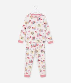 Pijama Infantil com Estampa Bluey e Bingo - Tam 3 a 8  Anos