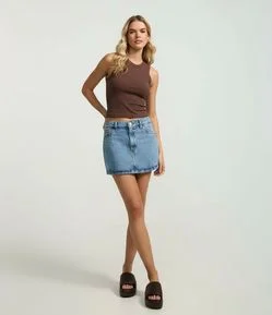 Regata Cropped Básica em Ribana Canelada