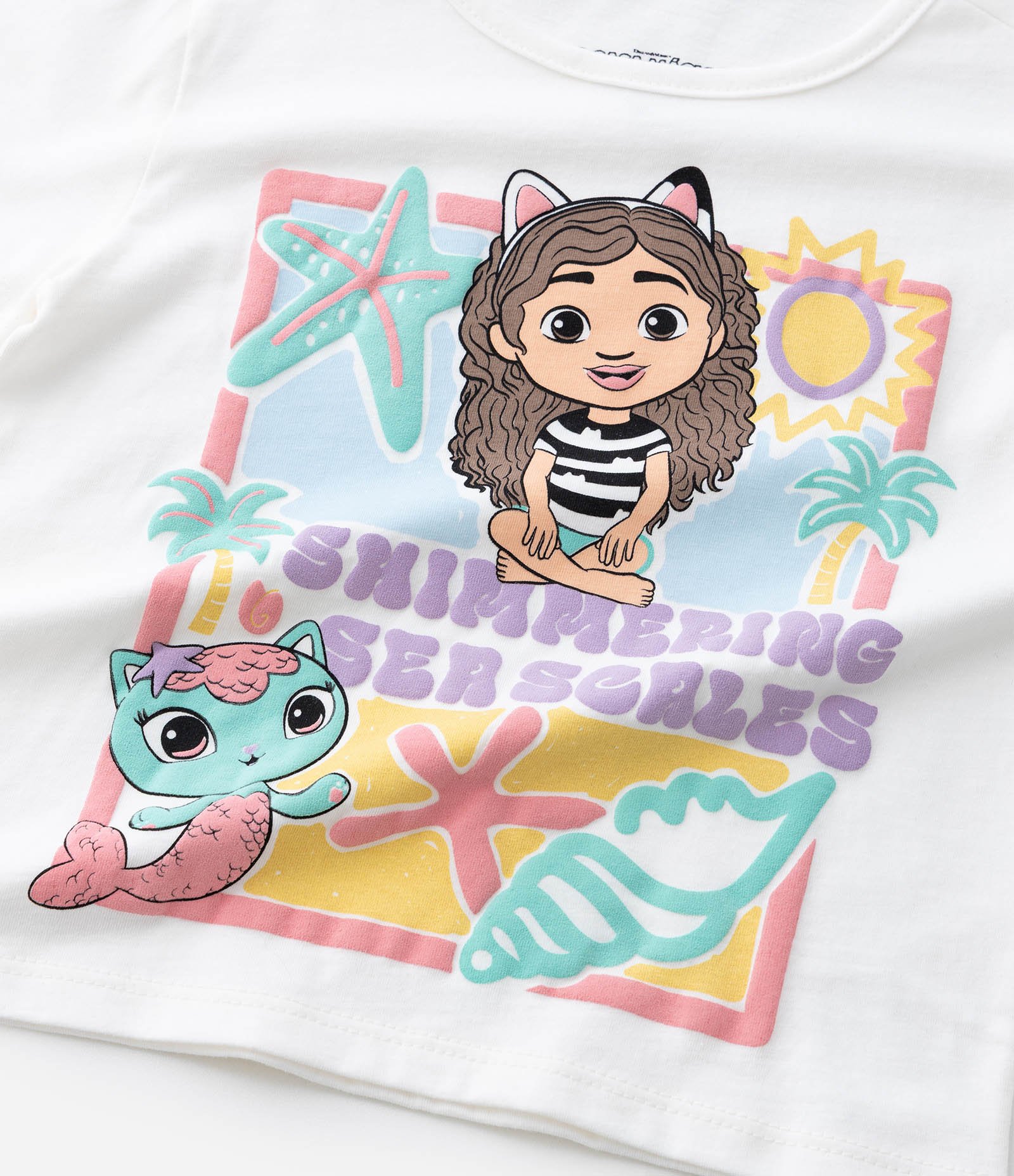 Camiseta Infantil Regular Estampa A Casa Mágica Da Gabby  - Tam 1 a 6 Anos Branco 6