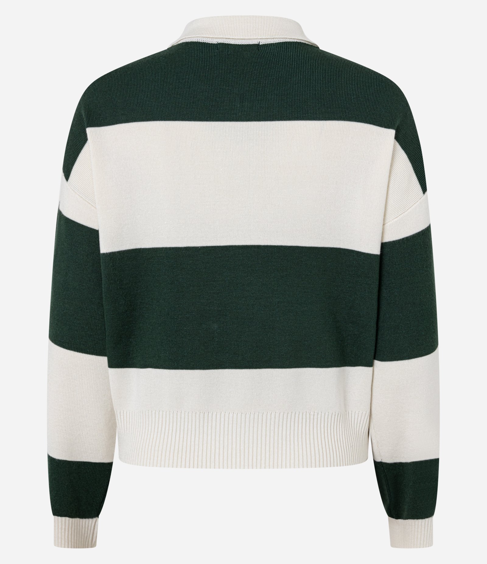 Suéter em Tricô com Gola Polo e Estampa Listrada Coconut Milk 3