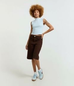 Blusa Canelada em Ribana com Golinha Alta