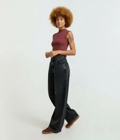 Blusa Canelada em Ribana com Golinha Alta