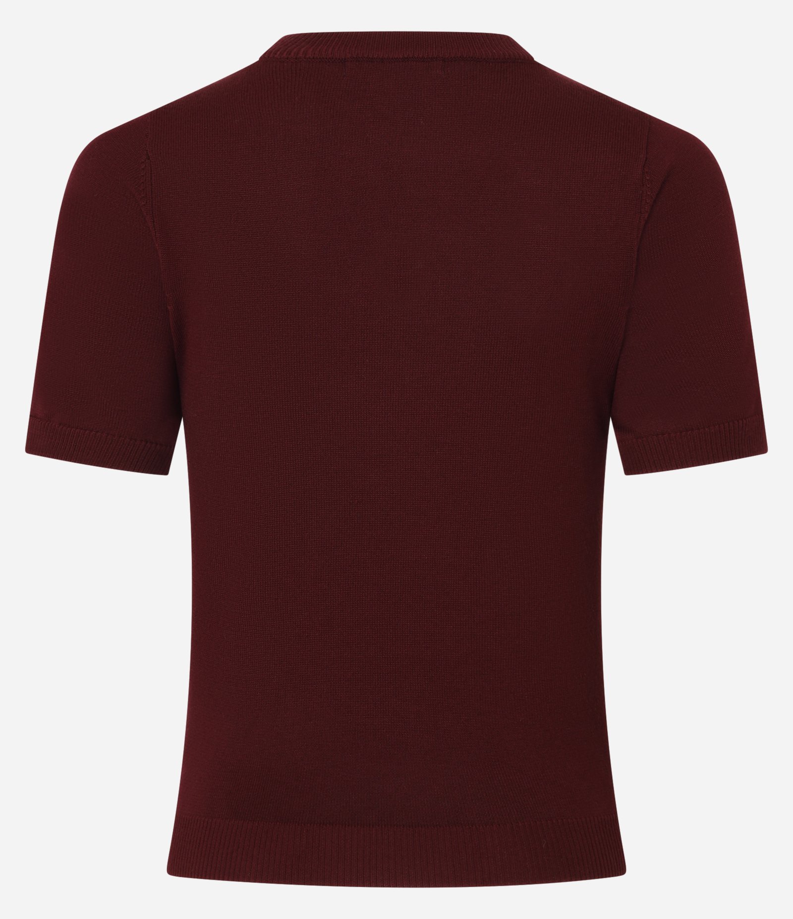 Blusa Manga Curta em Tricô com Bordado Lovely Vinho 7