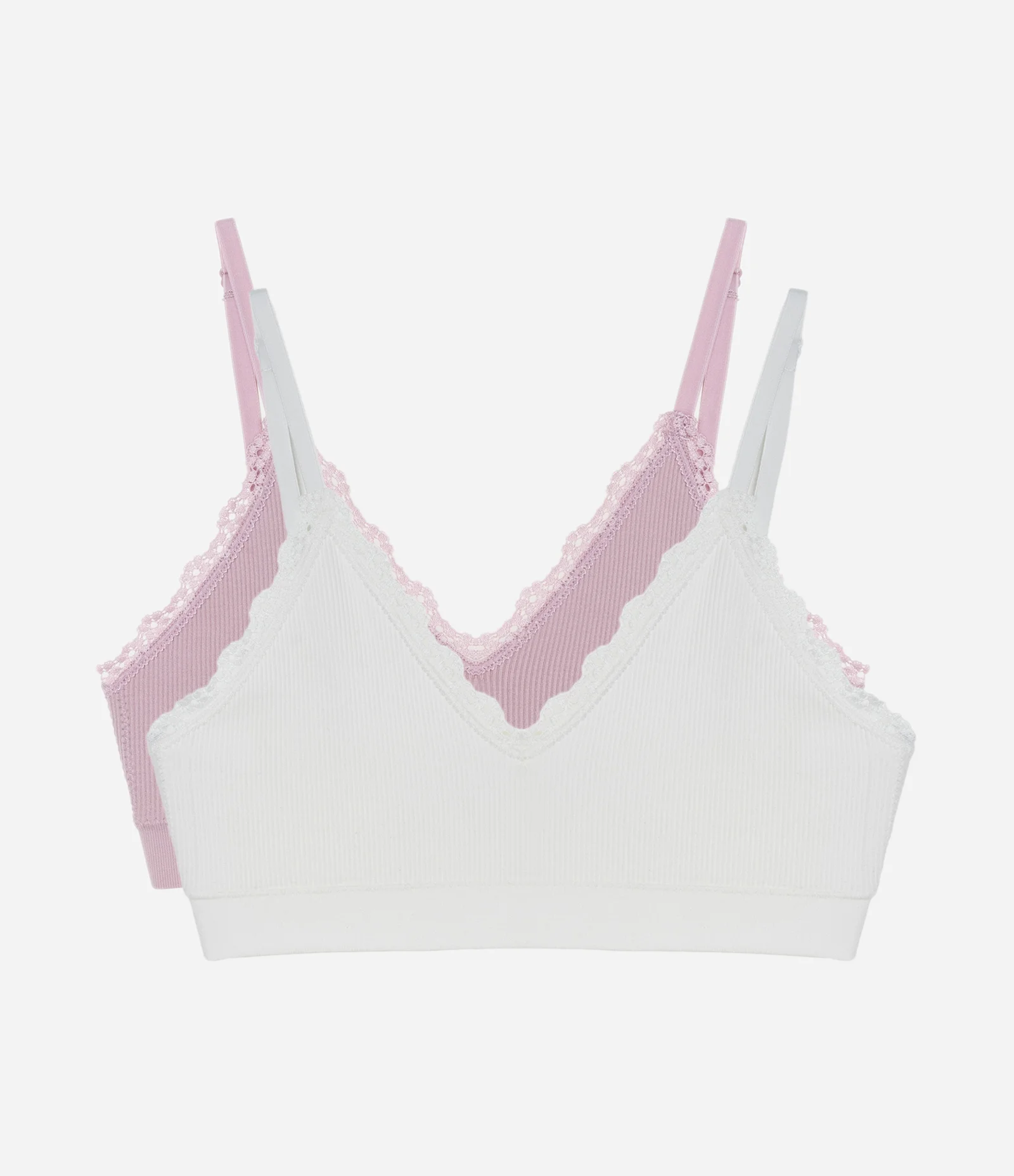 Kit 02 Sutiãs Seamless Sem Bojo e Sem Aro Branco/Rosa 1