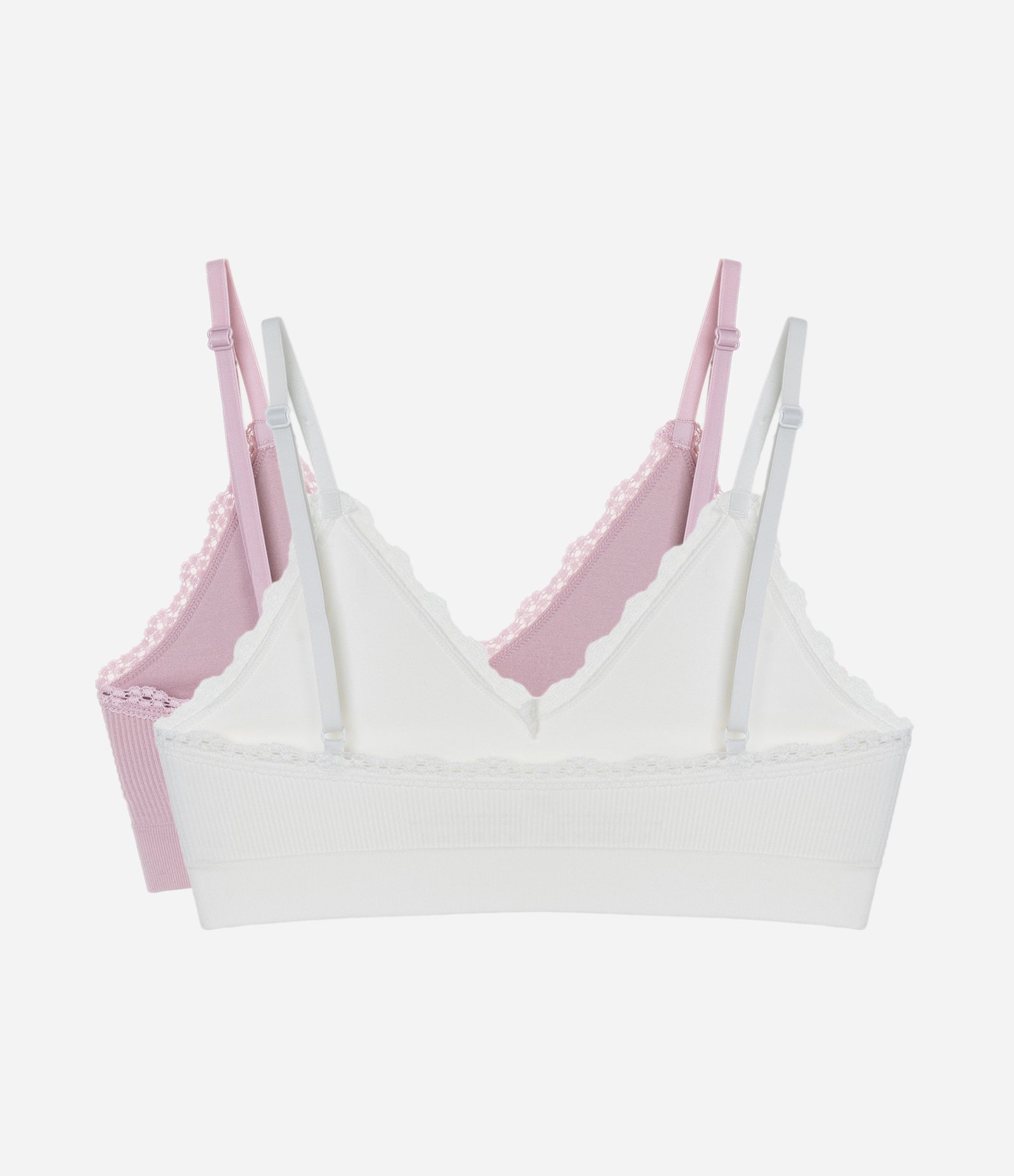 Kit 02 Sutiãs Seamless Sem Bojo e Sem Aro Branco/Rosa 2