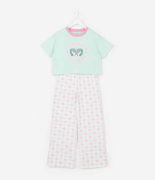 Pijama Longo Infantil com Estampa Tennis Club - Tam 5 a 14 Anos