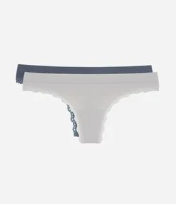 Kit 02 Calcinhas em Poliamida Seamless Texturizadas